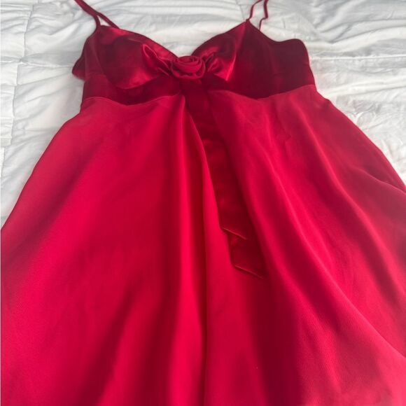 Vintage Victoria’s Secret Red Lingerie Slip Dress XS Satin Rose Bow Babydoll - Picture 11 of 15